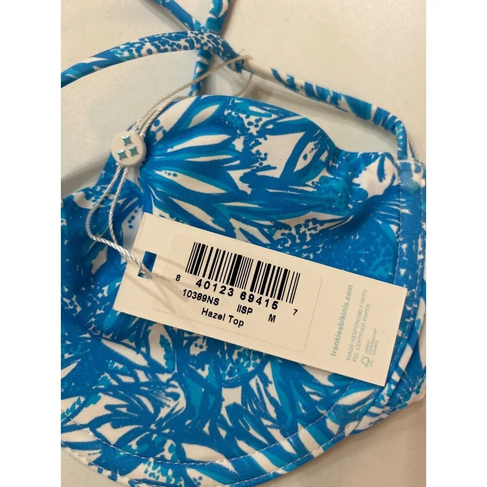 Frankies Bikinis NWT Women's Hazel Top size M Underwire Blue